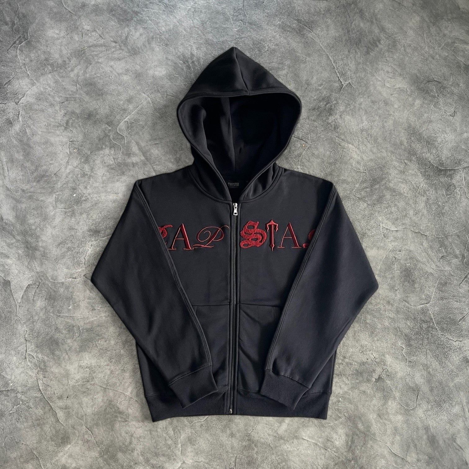 Trapstar Scrip Zip-Up Tracksuit Black/Zinfandel