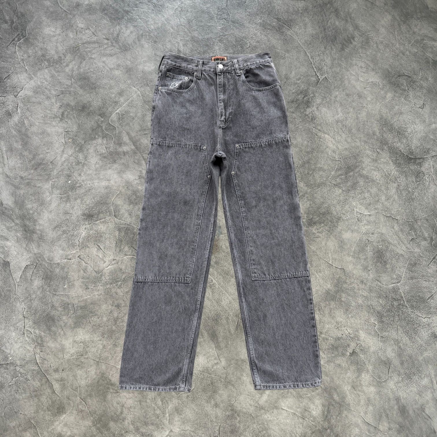 Corteiz C Star Denim Cargo Pants Grey
