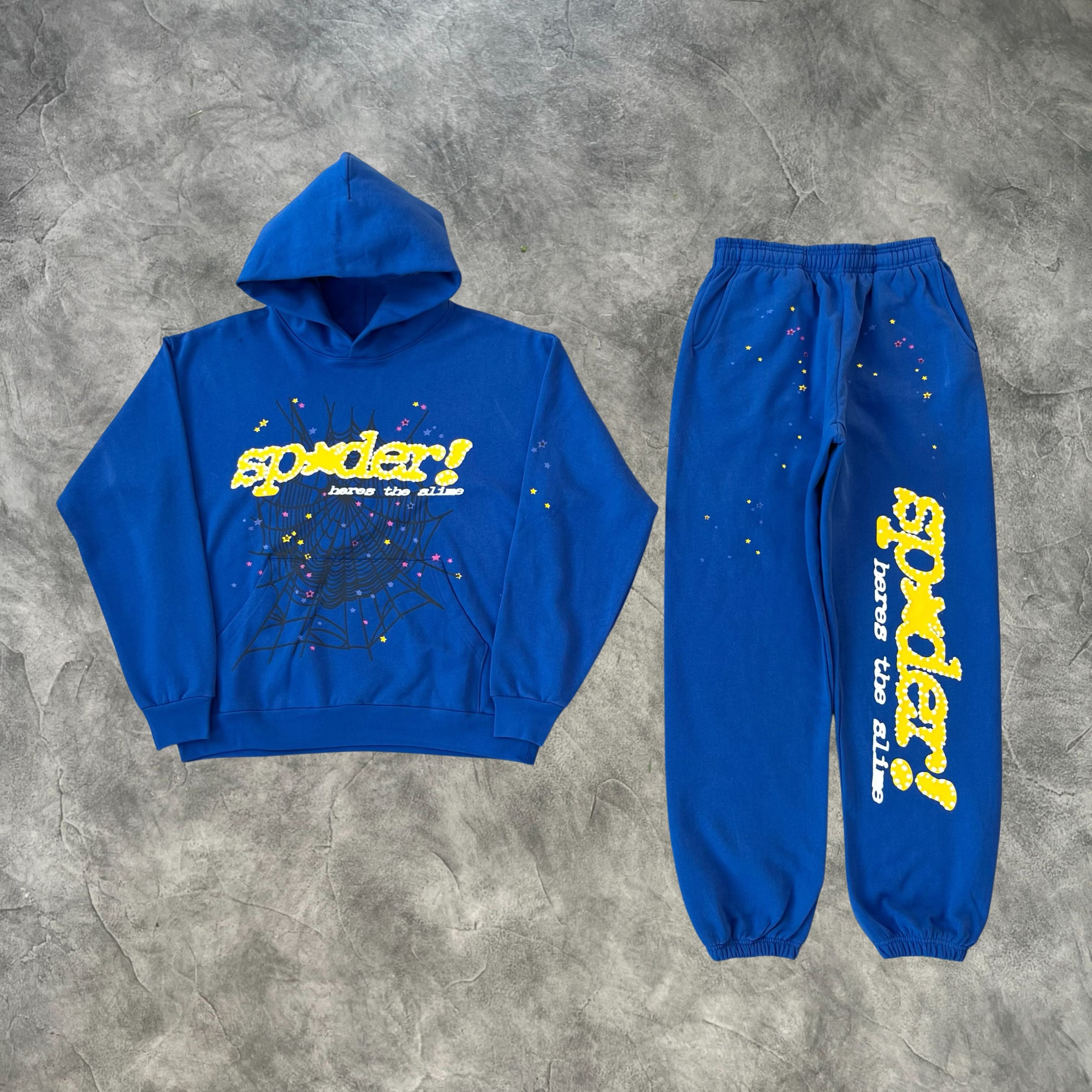 Sp5der Web Tracksuit Blue/Yellow