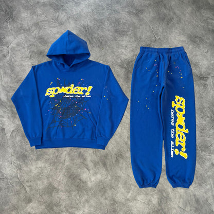 Sp5der Web Tracksuit Blue/Yellow