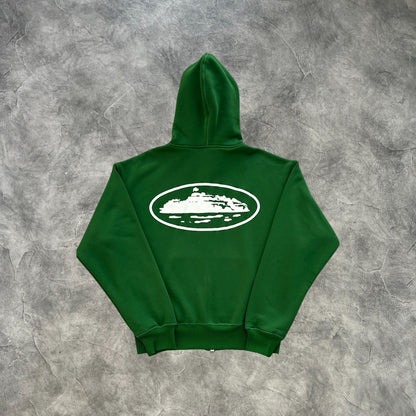 Corteiz Crtz Zip-Up Hoodie Dark Green