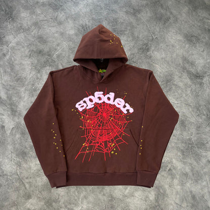 Sp5der Web Hoodie Brown