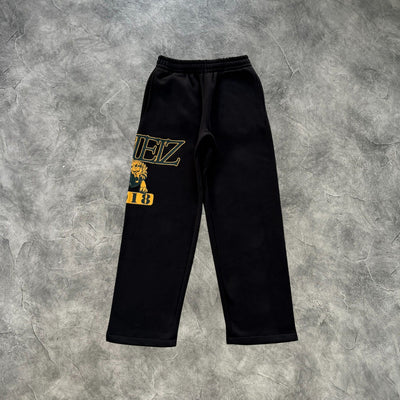 Corteiz Lion Varsity Zip-Up Tracksuit Black
