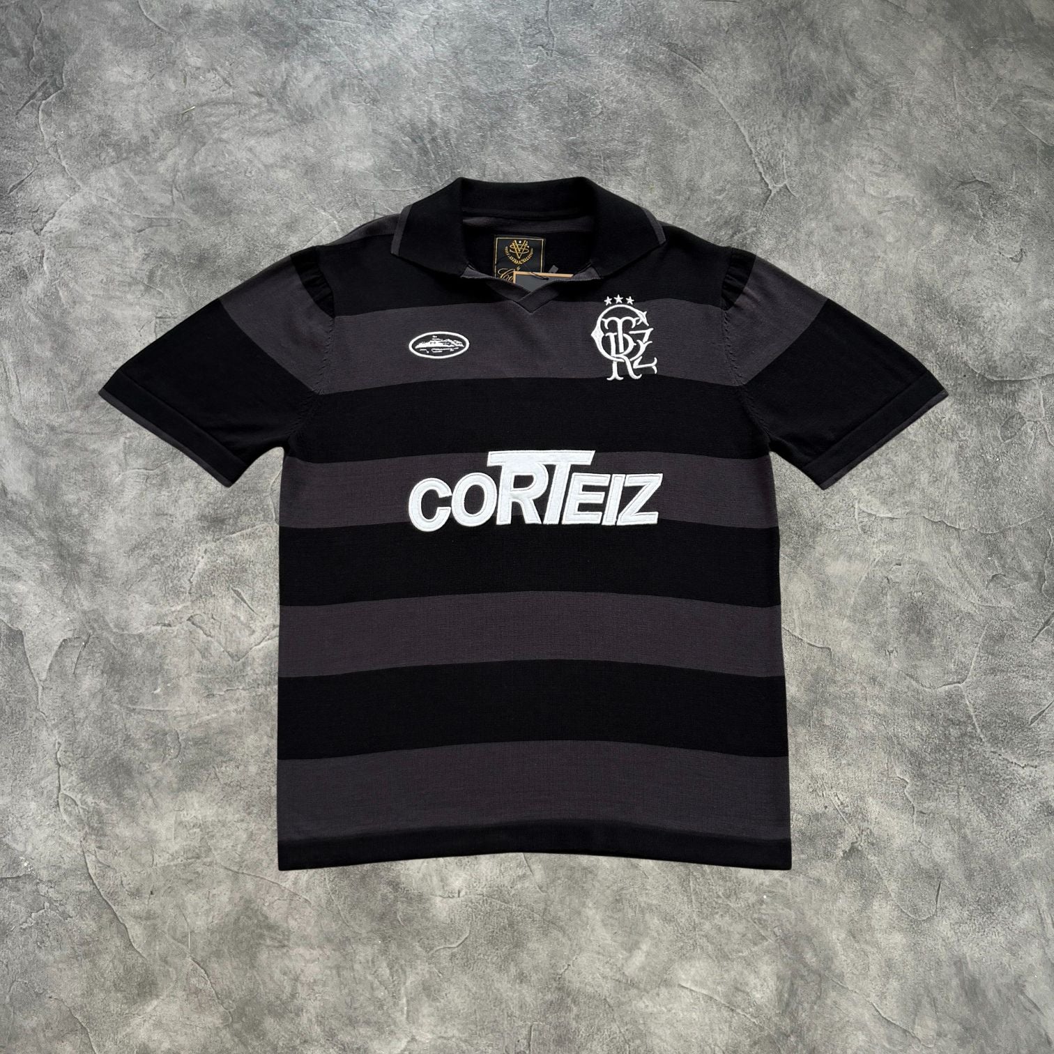 Corteiz Striped Knit Jersey Black