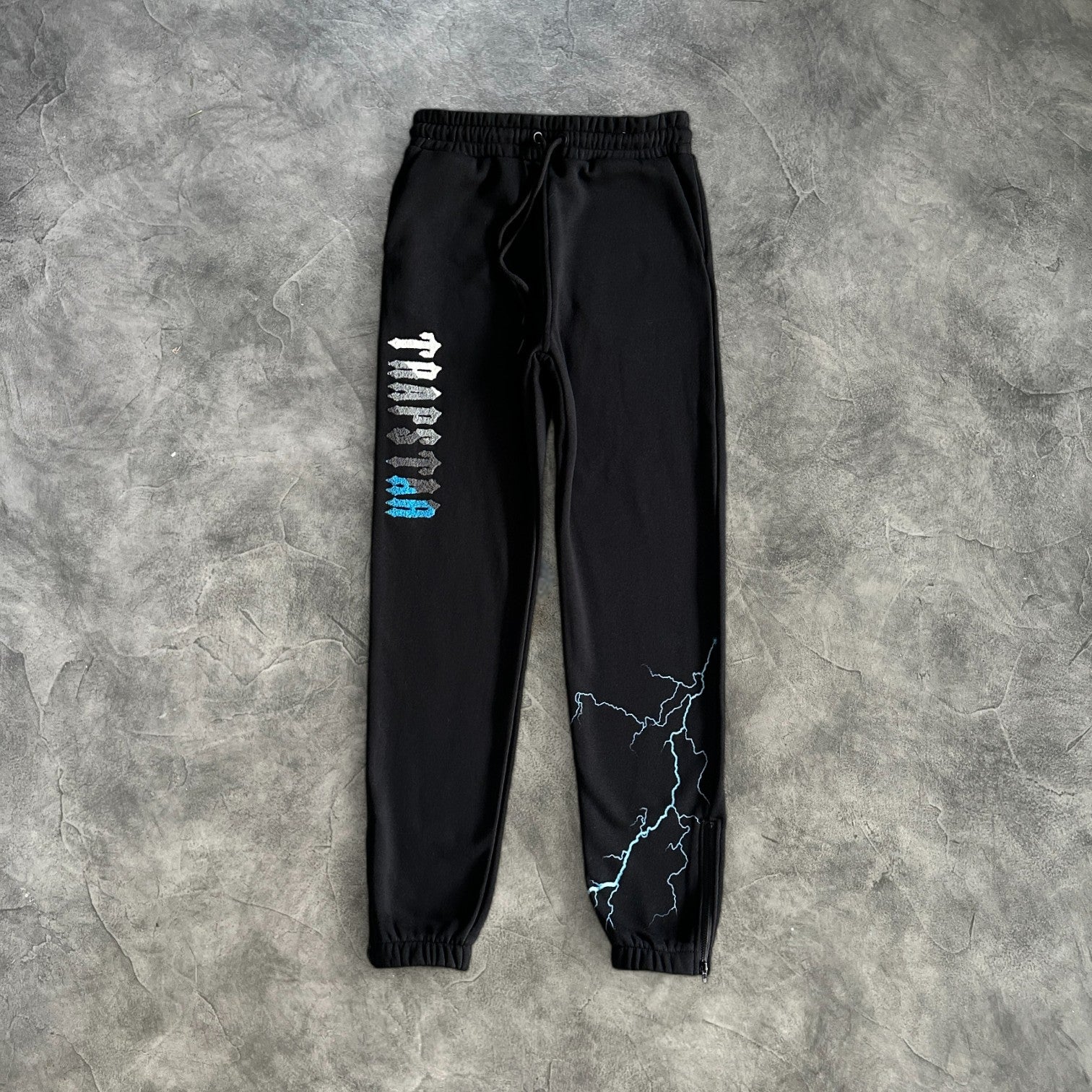 Trapstar Chenille Decoded 2.0 Lightning Tracksuit Black/Baby Blue