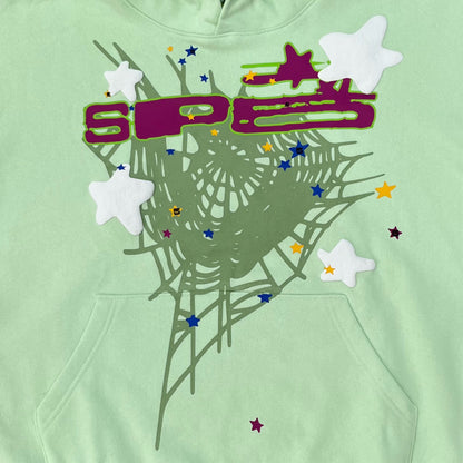 Sp5der Star Web Hoodie Mint Green