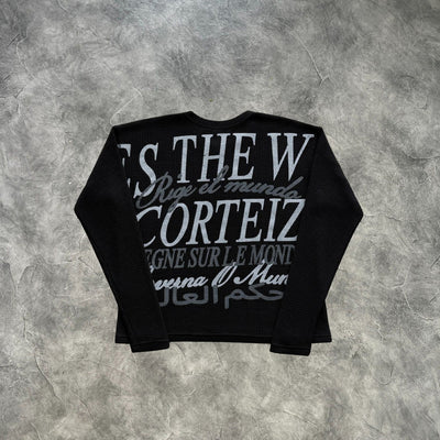Corteiz Rules The World Long Sleeves T-Shirt Black