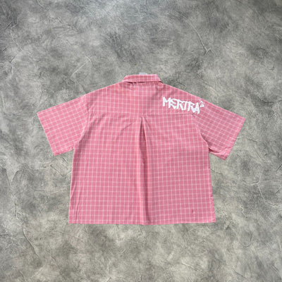 Mertra Plaid Short Sleeves Shirt Pink