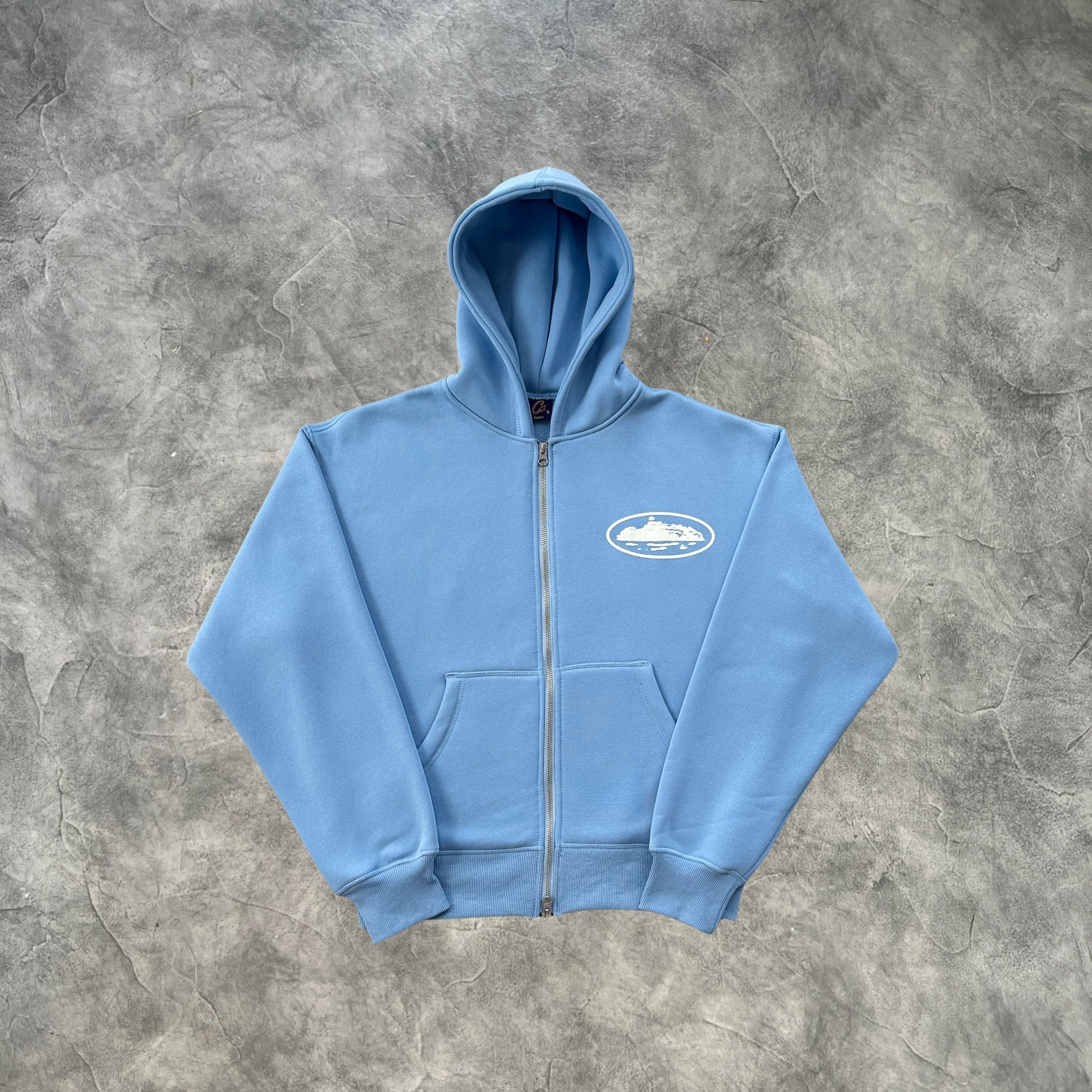 Corteiz Crtz Zip-Up Hoodie Baby Blue