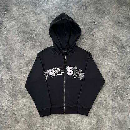 Trapstar Widcard Zip-Up Tracksuit Black/Monochrome