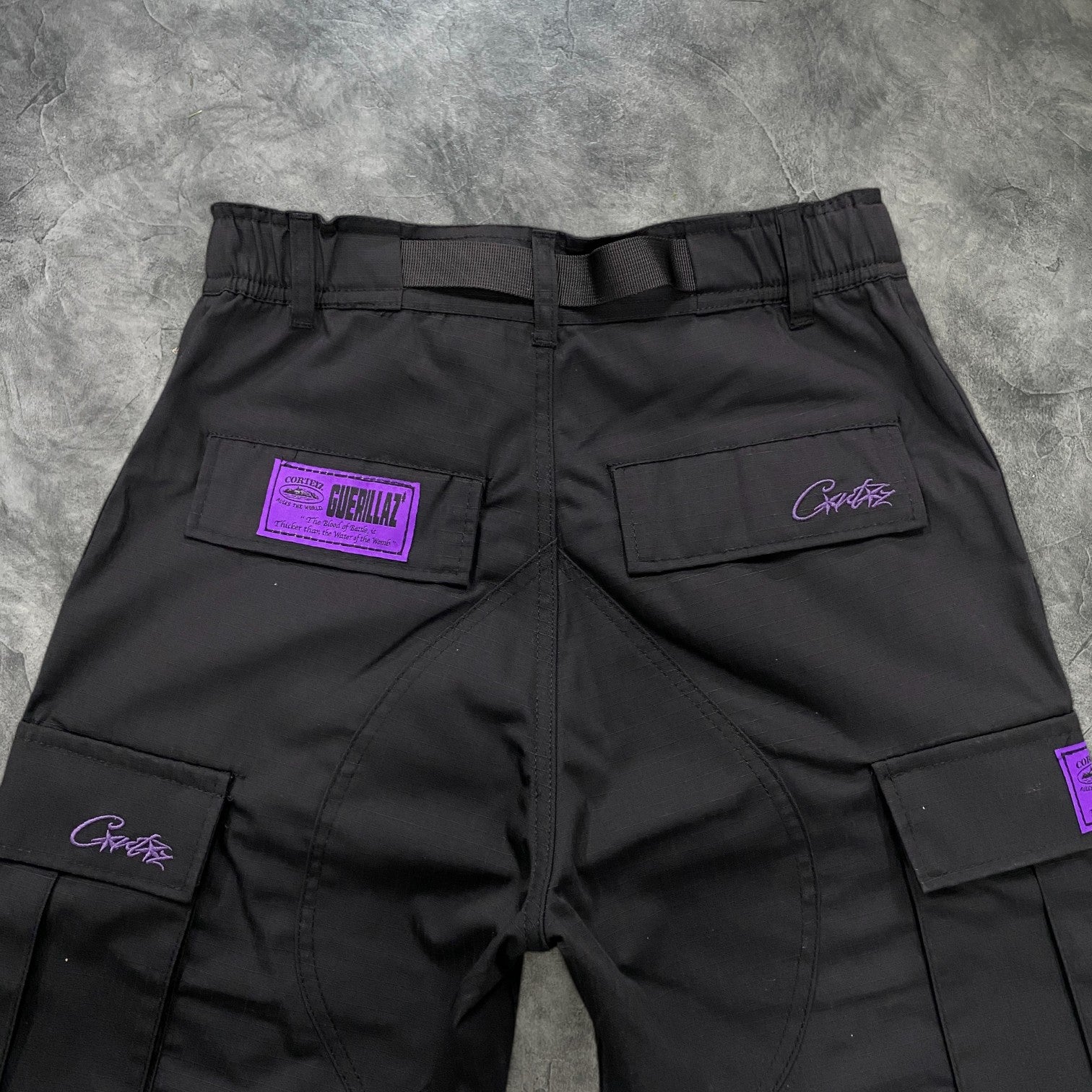 Corteiz Guerilla Cargo Pants Black/Purple