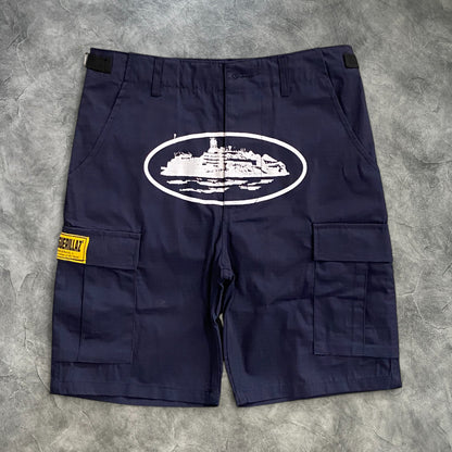 Corteiz Guerilla Cargo Shorts Navy