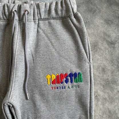 Trapstar Chenille Decoded Hooded Tracksuit Grey/Rainbow