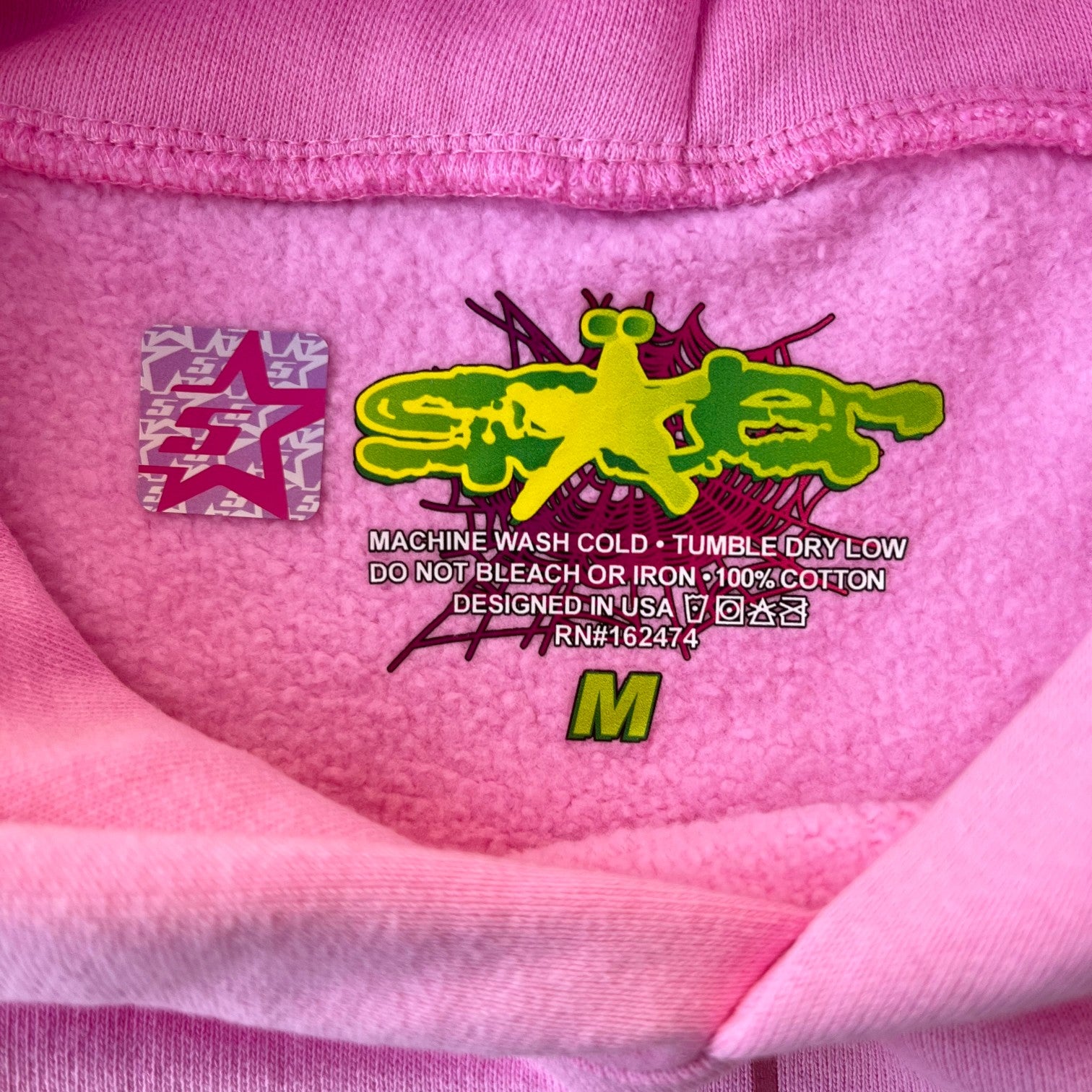 Sp5der Atlanta Web Hoodie Pink