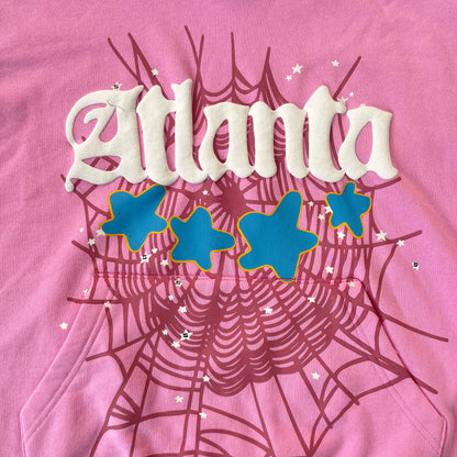 Sp5der Atlanta Web Hoodie Pink