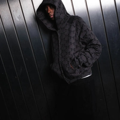 Mertra All Over Printed Zip-Up Hoodie