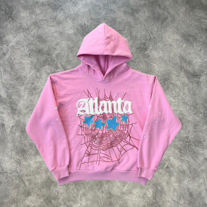 Sp5der Atlanta Web Hoodie Pink