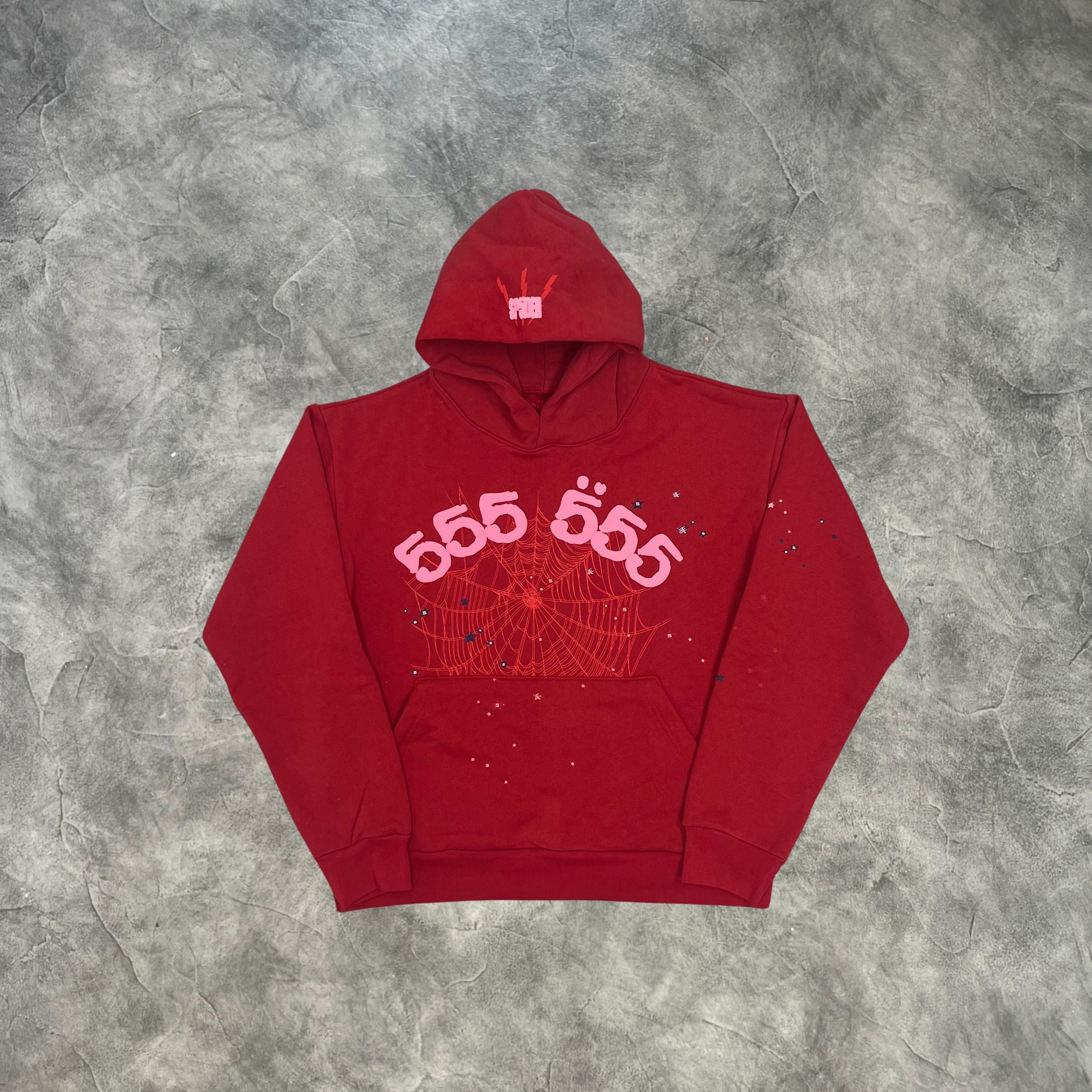 Sp5der 555 Web Tracksuit Red