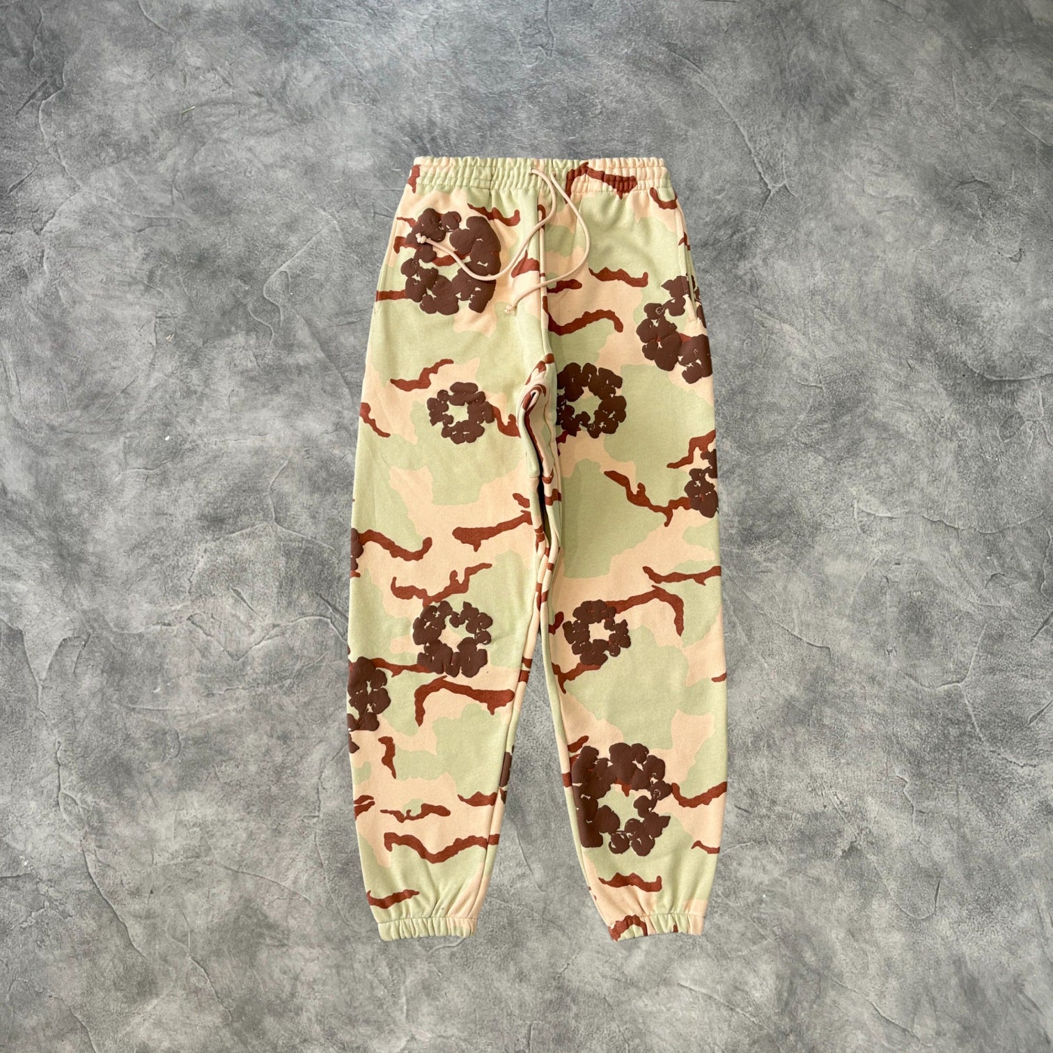 Denim Tears Kapok Flower Camouflage Zip-Up Sweatpants Desert