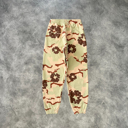 Denim Tears Kapok Flower Camouflage Zip-Up Sweatpants Desert