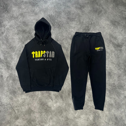 Trapstar Chenille 2.0 Decoded Hooded Tracksuit Black/Yellow/Grey