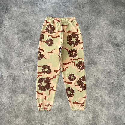 Denim Tears Kapok Flower Camouflage Zip-Up Sweatpants Desert