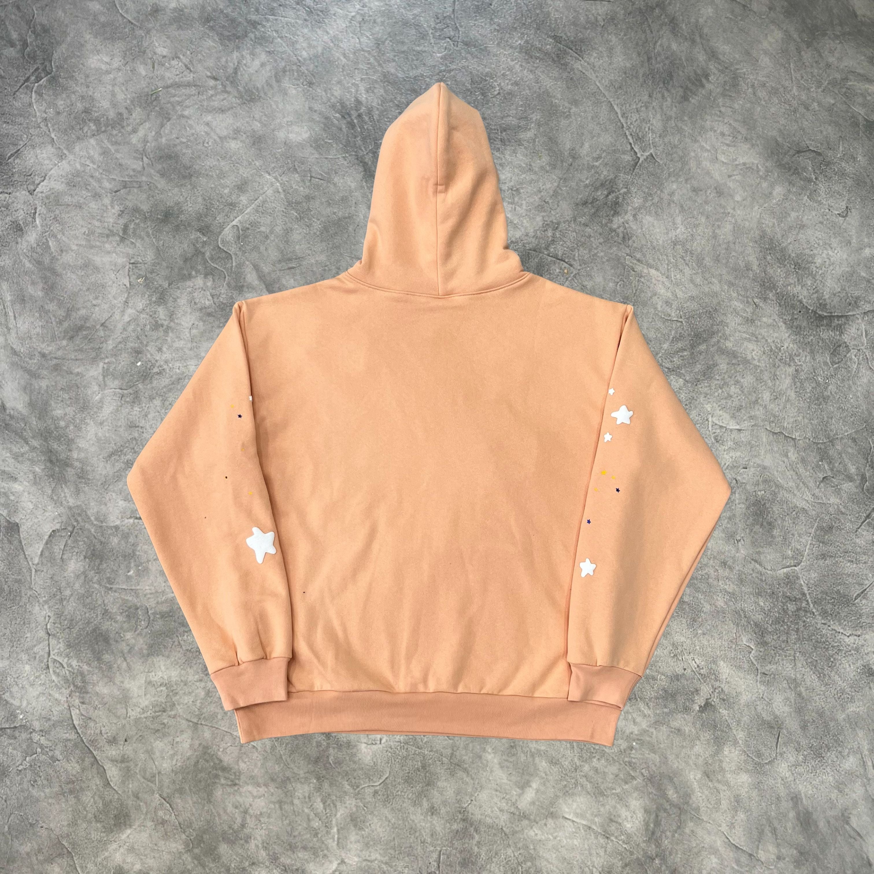 Sp5der Star Web Hoodie Peach