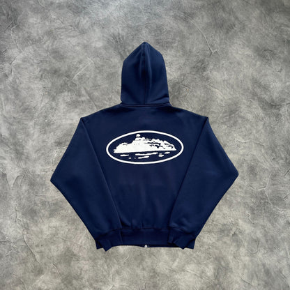 Corteiz Crtz Zip-Up Hoodie Dark Blue