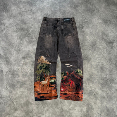 Vescartes Sahara Nomad Woven Jeans Black