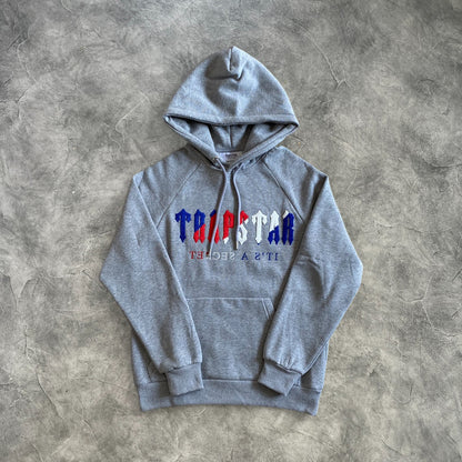 Trapstar Chenille 2.0 Decoded Hooded Tracksuit Grey/Blue