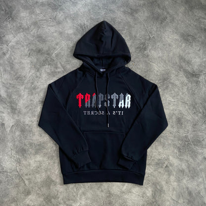 Trapstar Chenille Decoded Hooded Tracksuit Black/Red