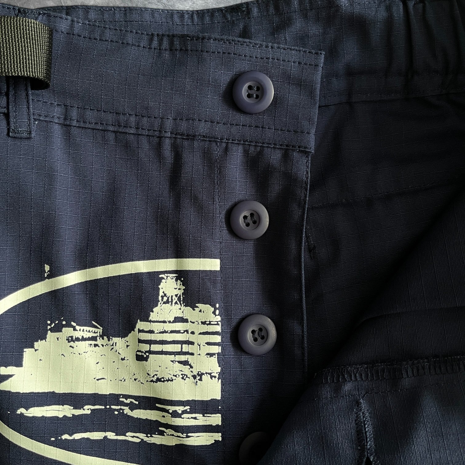 Corteiz Alcatraz Cargo Shorts Navy