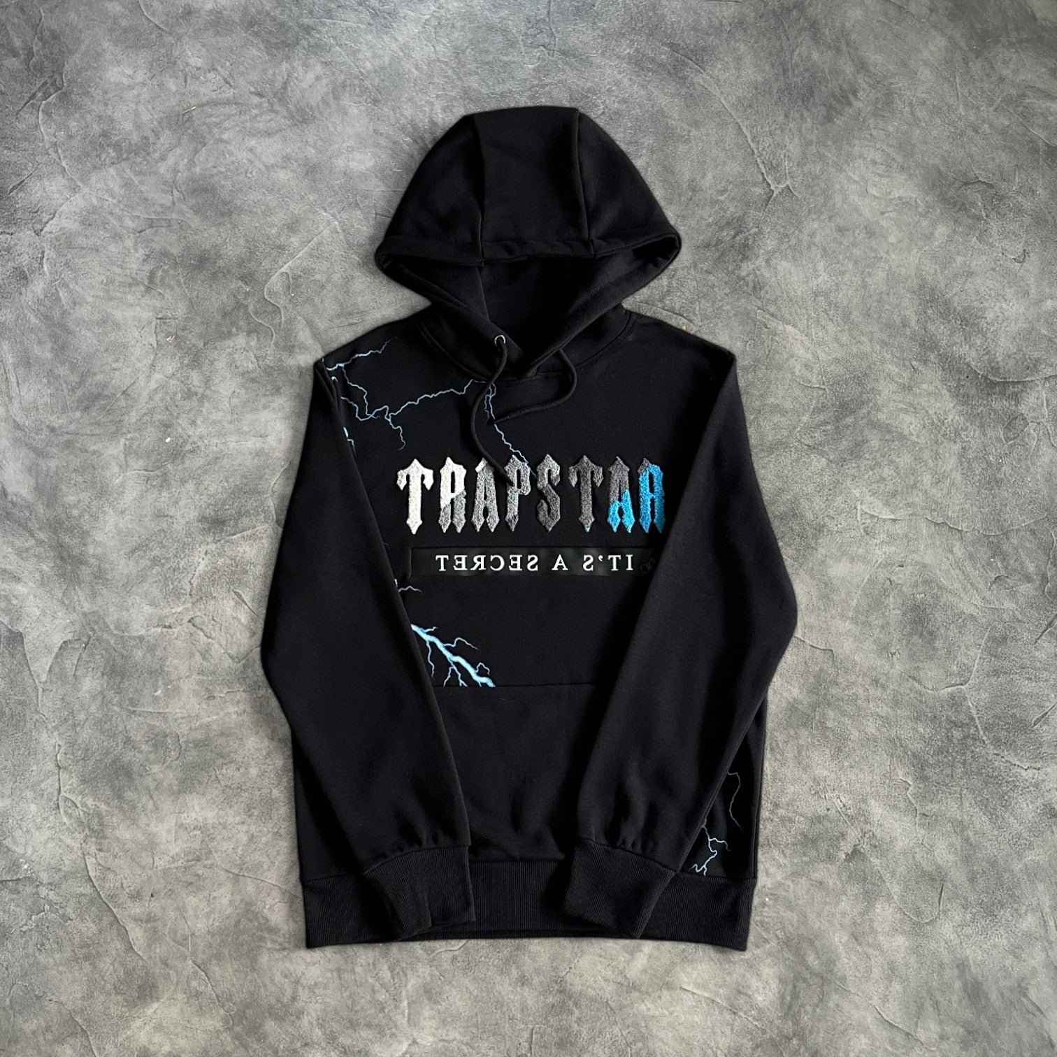 Trapstar Chenille Decoded 2.0 Lightning Tracksuit Black/Baby Blue