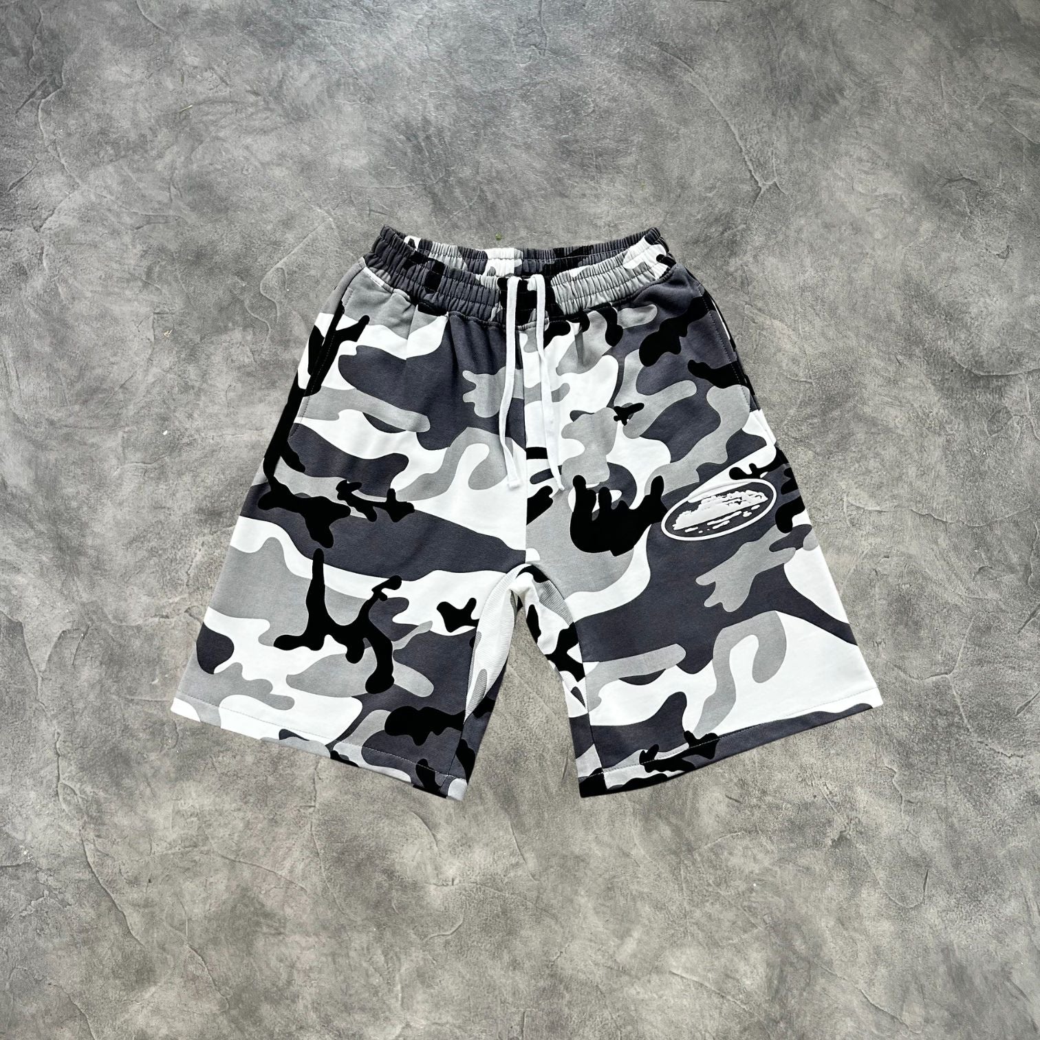 Corteiz Zip-Up Shorts Set Arctic Camouflage