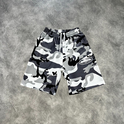 Corteiz Zip-Up Shorts Set Arctic Camouflage
