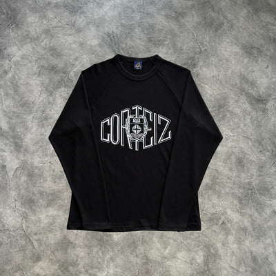 Corteiz Sophomore Raglan Long Sleeves T-Shirt Black