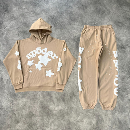 Sp5der Stars Tracksuit Sand