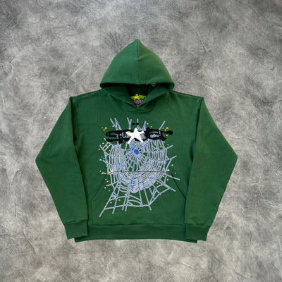 Sp5der Web Hoodie Dark Green