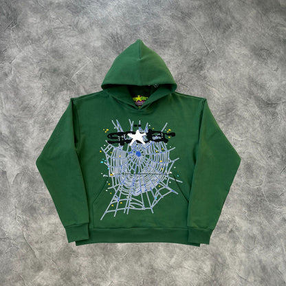 Sp5der Web Hoodie Dark Green