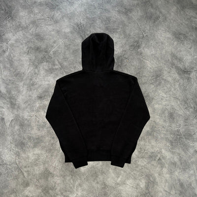 Corteiz College Knit Zip-Up Hoodie Black