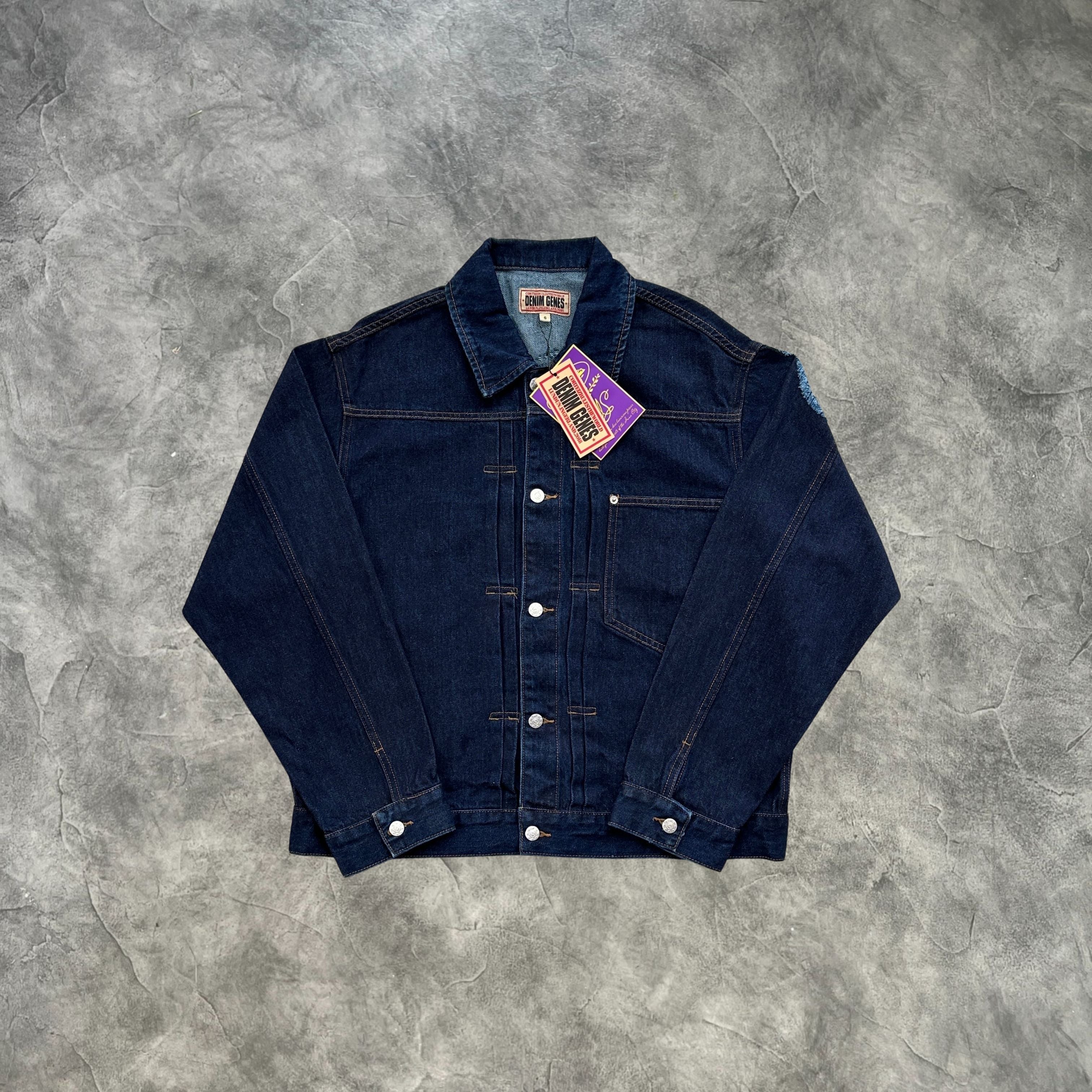 Corteiz Frayed Denim Jacket Navy