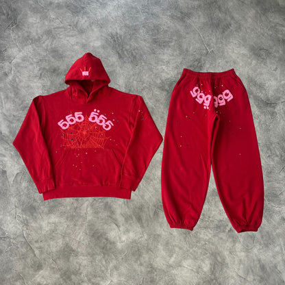 Sp5der 555 Web Tracksuit Red