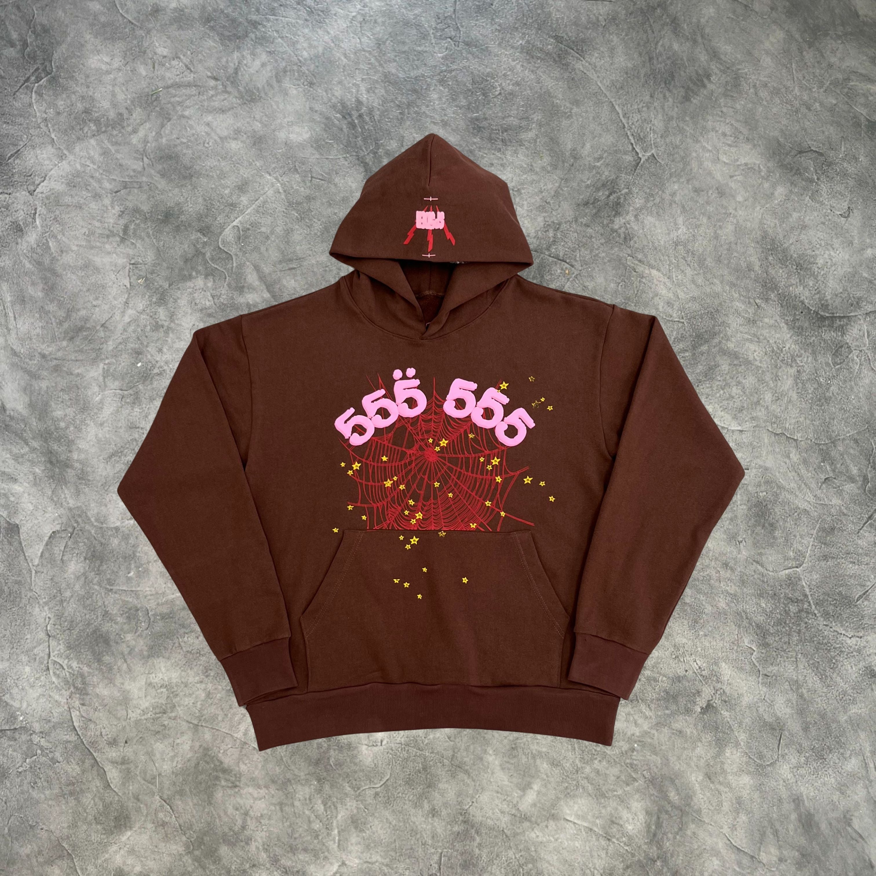 Sp5der 555 Web Hoodie Brown