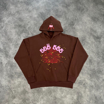 Sp5der 555 Web Hoodie Brown