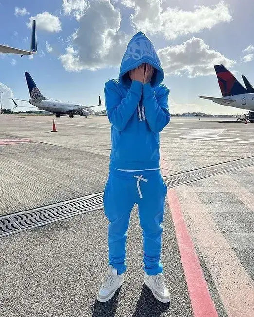 Syna Linen Tracksuit Blue