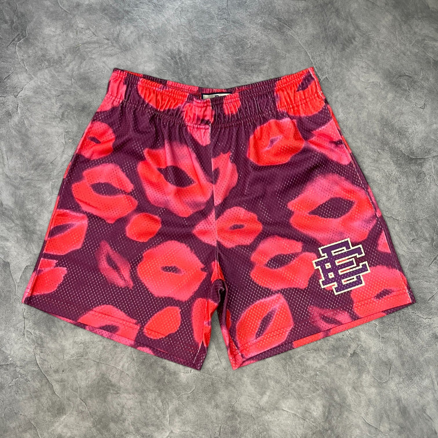 Eric Emanuel Valentines Day Kiss Shorts Purple