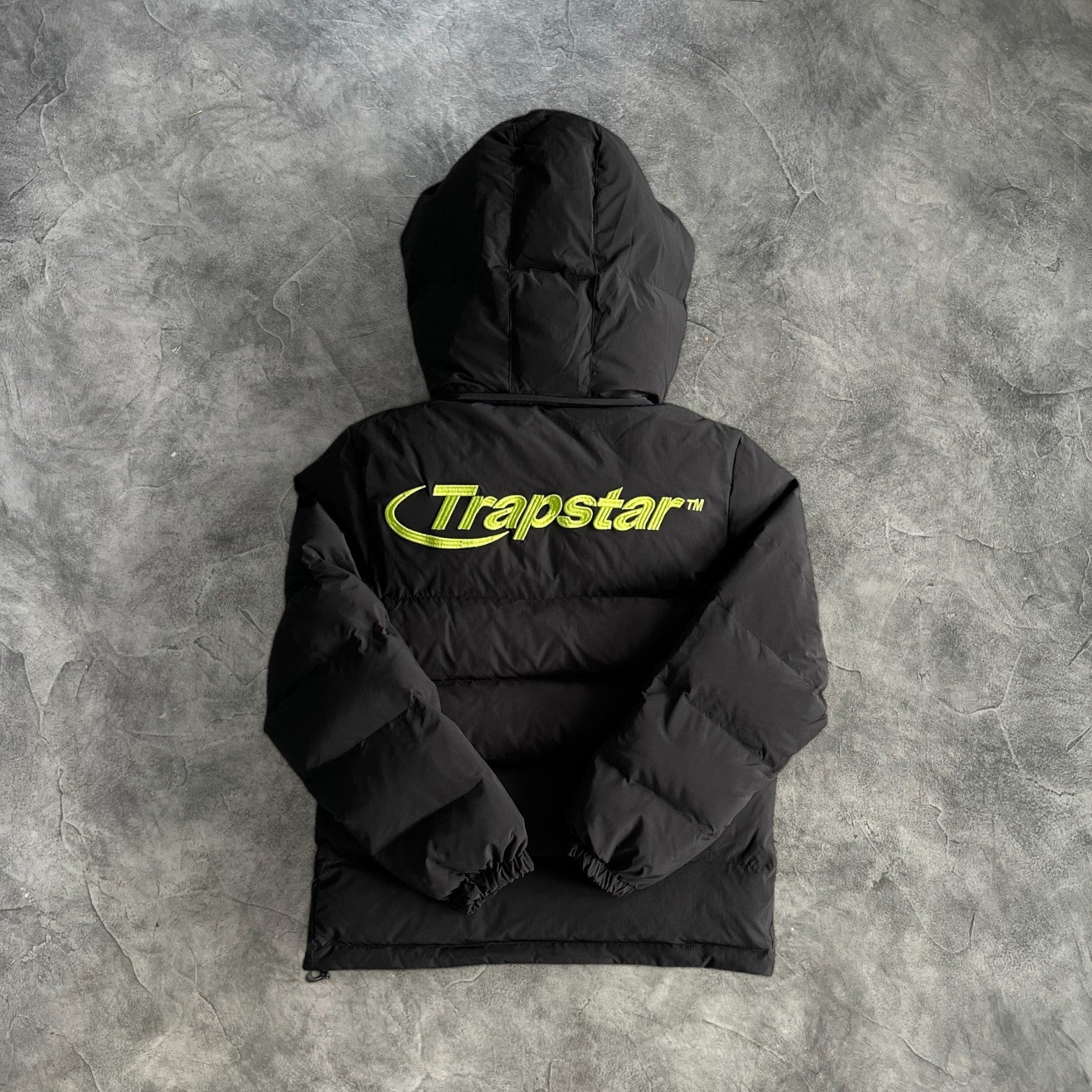 Trapstar Hyperdrive Detachable Hooded Puffer Black/Fluorescent Green