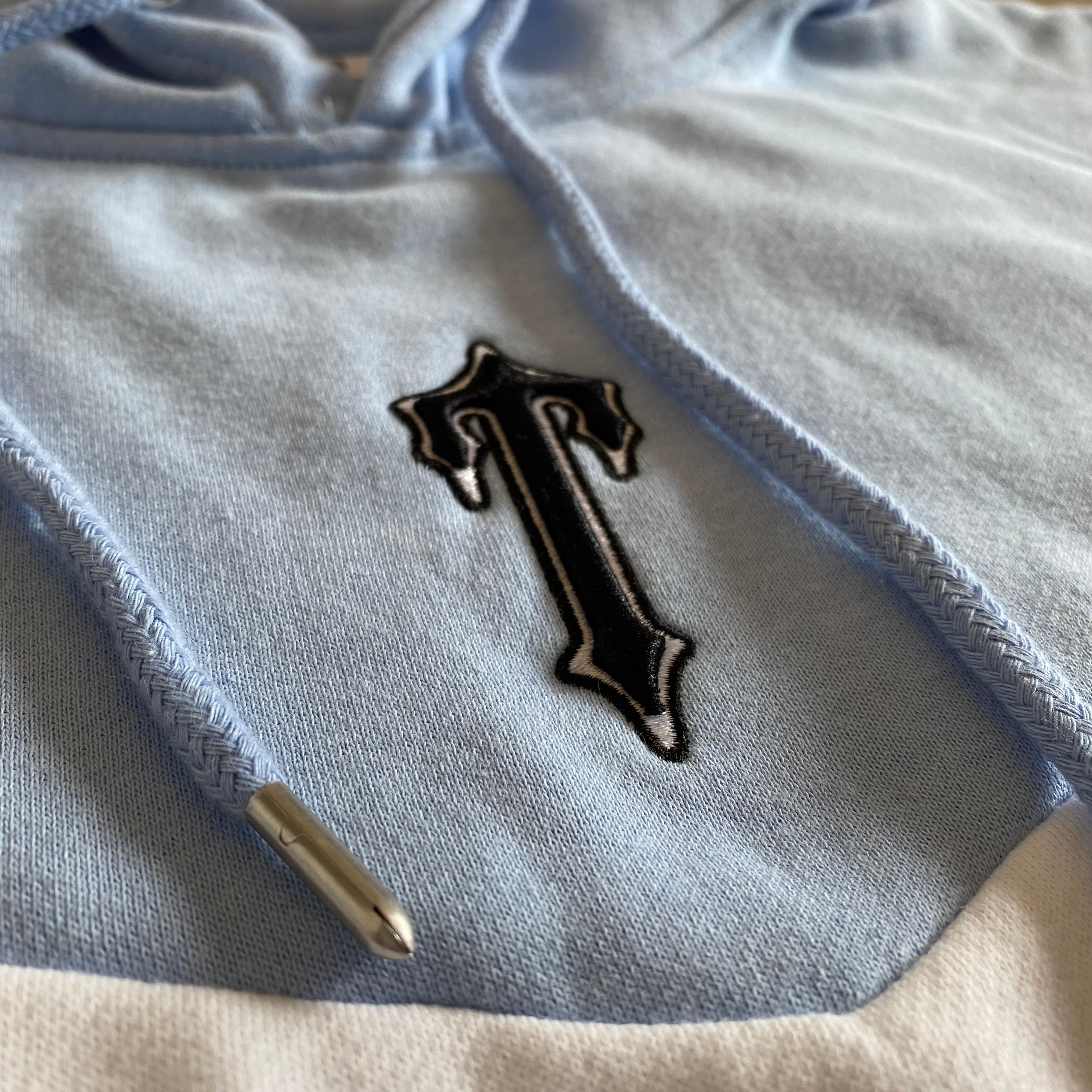 Trapstar V-Stripe Hooded Tracksuit Grey/Baby Blue