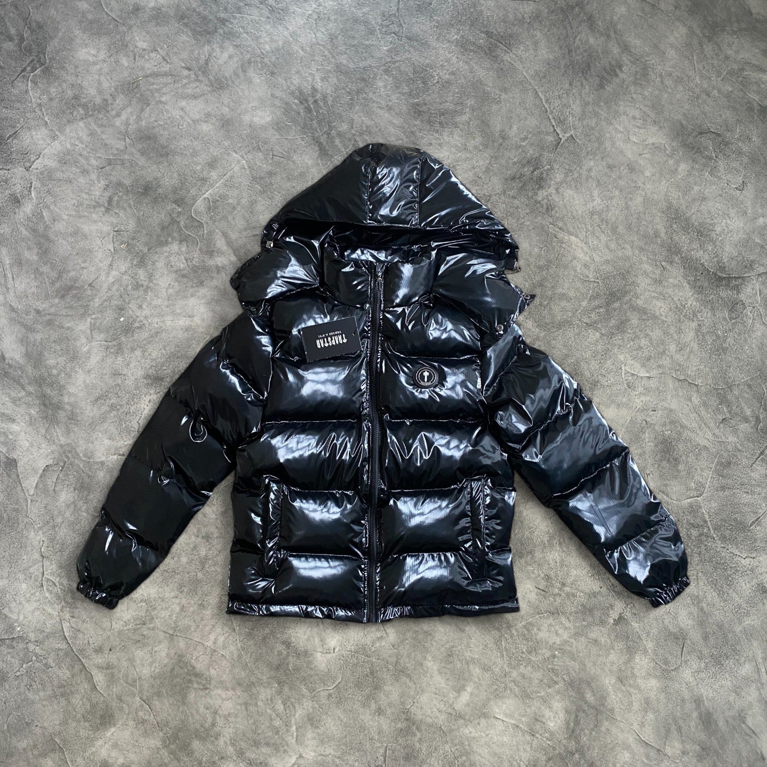 Trapstar Irongate Detachable Hooded Puffer Shiny Black