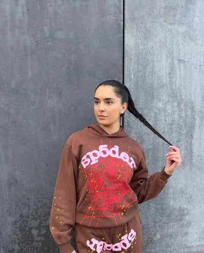 Sp5der Web Hoodie Brown